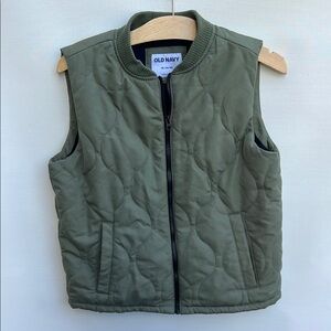 Old Navy Olive Quilted Vest - XL (14-16)